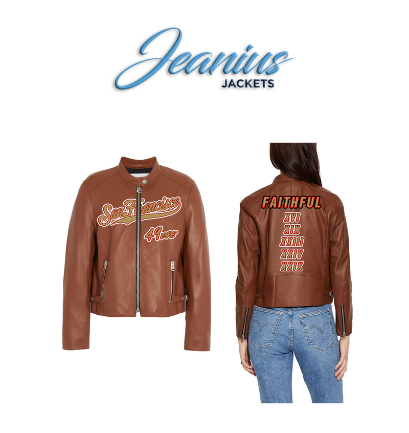 49ers Cardigan + Leather Jackets