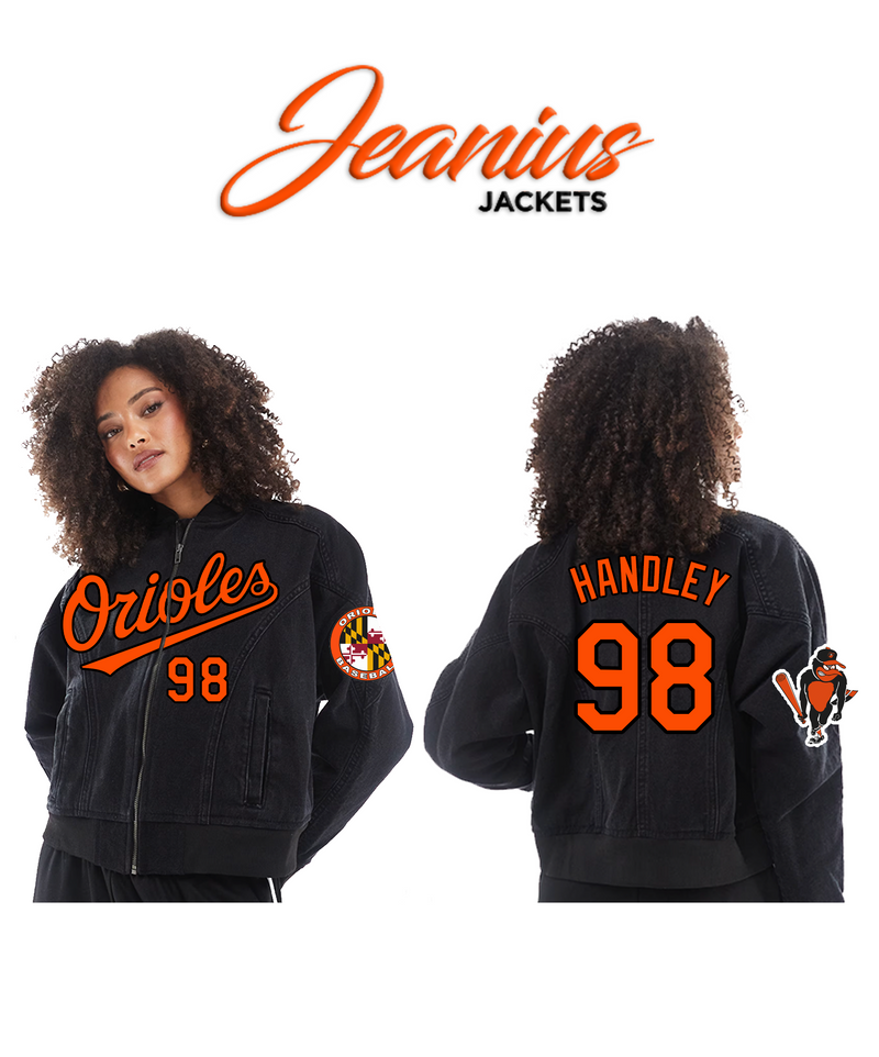 Baltimore Orioles - Handley 98 Denim Bomber Jacket - Size 2