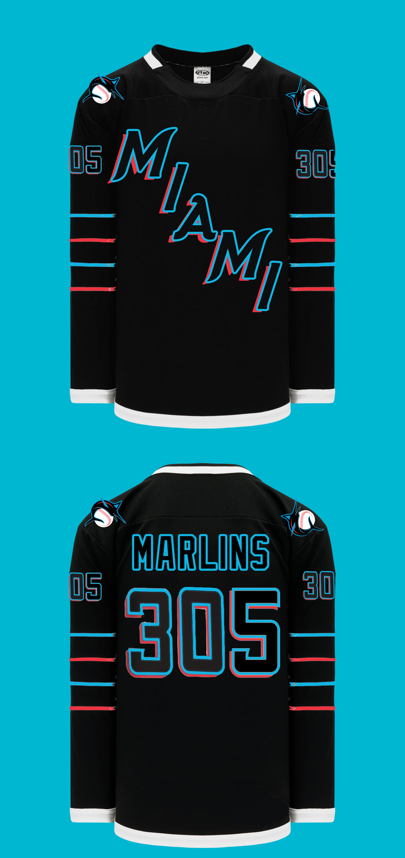 Miami Marlins 305 Hockey Jersey - XS